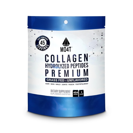 [BRSRAAATCJ6B6EQY] MO4T Collagen Peptides- Collagen Powder- Hydrolyzed Collagen- Grass fed - Colageno Hidrolizado -Unflavored Collagen (1 Pound)
