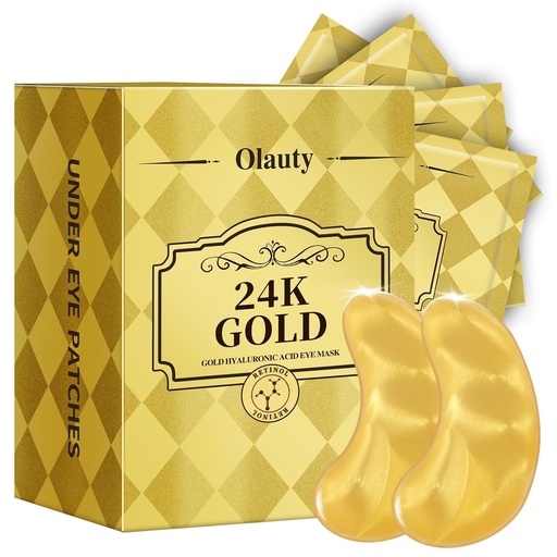 [BRSRA2YDBMPBUDLA] 30 Pairs 24K Gold Eye Mask, Eye Patches for Puffy Eyes and Dark Circles, Under Eye Mask Patches Skincare, for Women Men
