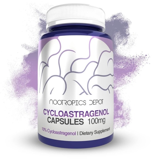 [BRSROZLQOQCQI2T4] Nootropics Depot Cycloastragenol 10% Capsules | 100mg | 30 Count | Astragalus membranaceus | Cellular Health, Immune Support, Lengthens Telomeres