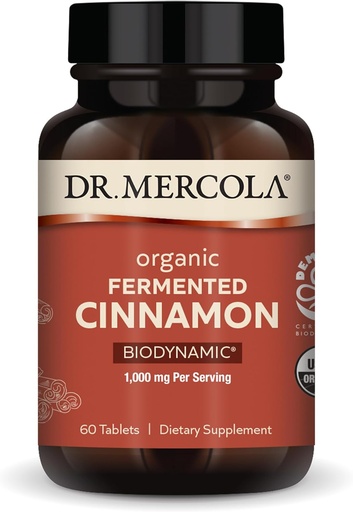 [BRSWYBIZAAHA2HTB] Dr. Mercola Biodynamic Organic Fermented Cinnamon - Supports Metabolic Health - High-Flavonoid Cinnamon Extract - USDA Organic, Non-GMO, Gluten-Free & Soy-Free - 90 Tablets