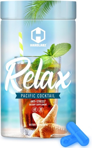 [BRSROFIYBMPQ23A7] HARDLABZ Relax - Alivio de estrés natural, Apoyo al sueño, Mood Enhancement Herbal Suplemento con Ivan Tea, Valerian, Ginseng, Lavender, Lemon Balm, Motherwort, 60 cápsulas