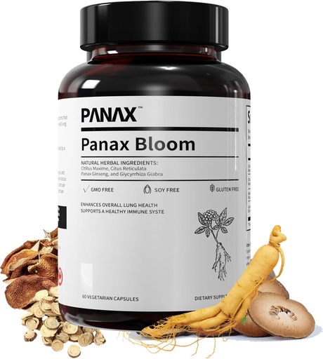 [BRSRAFDYBYGR4DT4] Natural Herbal Ingredients Capsules | Enhance Overall Lung Health, Support A Healthy Immue System | Ginseng, Citri Maxima, Citri Reticulata, & Liquorice | 60 Vegetarian Capsules