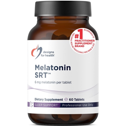 [BRSWIB36CV6GIELG] Designs for Health Time Release Melatonin SRT - Melatonin Supplement for Sleep - Sleep Supplement for Adults, 6mg Per Tablet - Vegan + Non-GMO (60 Tablets)