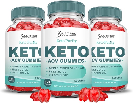 [BRSROAAZBBYAYADK] (3 Pack) Keto Purity Keto ACV Gummies Advanced Formula 1000MG Keto Puritry Keto Gummies Apple Cider Vinegar Formulated with Pomegranate Beet Juice Powder B12 Vegan Non GMO 180 Gummys