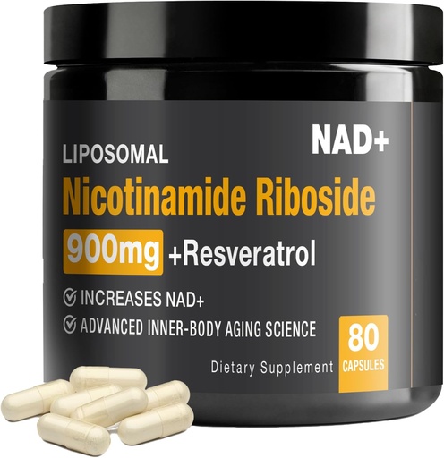[BRSRAFIZCMIB6F3H] Suplemento de NAD+ - Impulso de NAD+ para adultos 900mg con ribósido de nicotinamida (NR) e Resveratrol Quercetina USA-063-0911XL-141NAD