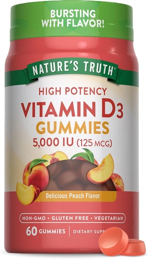 [BRSW2BQ2OF7BMC3X] Nature 's Truth Vitamin D3 Gummeumeae 124; 5000 NE