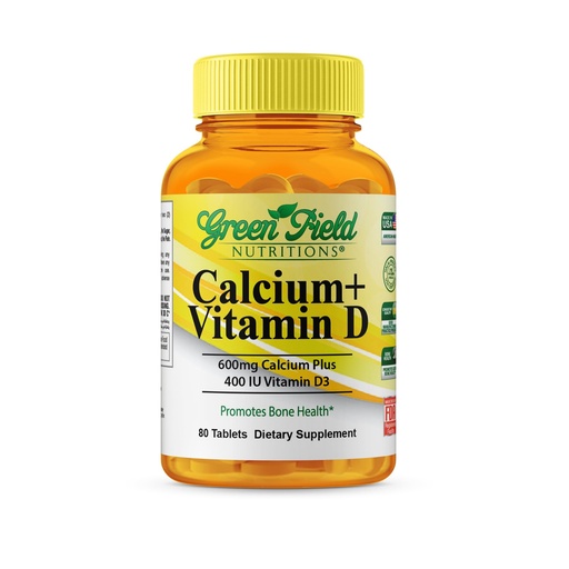 [BRSWG2QCDEIQG3LP] Greenfield Nutritions Halal Calcium Tablets with Vitamin D3 - Halal Calcium 600mg with Vitamin D3 400IU - 90 Halal Vitamins Calcium Tablets for Women and Men, Supports Bone Teeth and Immune Health
