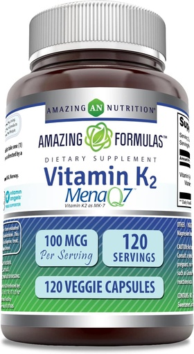 [BRSWIALYB57BOEAV] Дивовижні формули Вітамін K2 Menaq7 MK7 Supplement 100% Mcggie Capsules Non-GMO Gluten Free Made in USA (1 пакет, 120 граф)