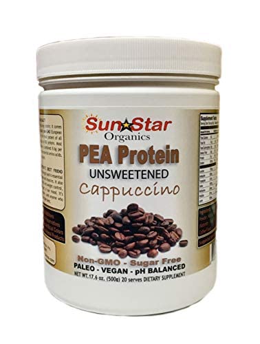 [BRSWGGI5DMBBODQ7] Pea Protein Powder - Unsweetened - Cappuccino with Coffee Powder & Vanilla Extract, Soy Free, Non-GMO 17.6 oz