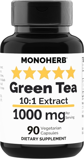 [BRSROGQTO4AQGFA4] MONOHERB Green Tea Extract 1000 mg - 90 cápsulas vegetarianas