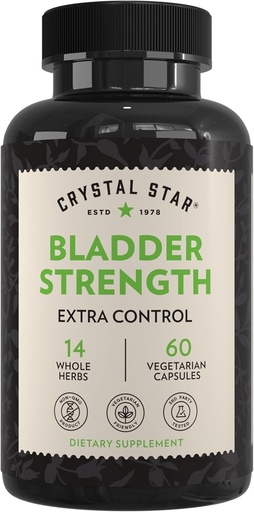 [BRSWKHY3CAPGGCTE] Cristal Star Bladder Strength (60 capsules) – Herbal Urinary Tract Health and Extra Strength Bladder Control Supplement, extrait de canneberge, extrait de graines de citrouille, plantain et racine de Yam sauvage, non-OGM