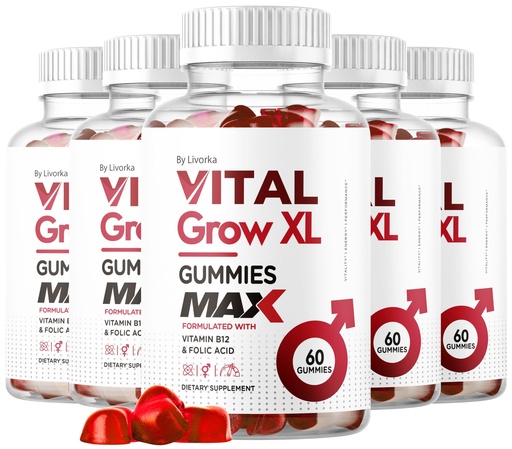[BRSRAHY5DMBWK3D4] (5 Pack) Vital Grow XL Male Gummies - Men's Performance 1050MG Vital GrowXL Blend, Growth Gummy Advanced Formula, 300 Gummies for 5 Months