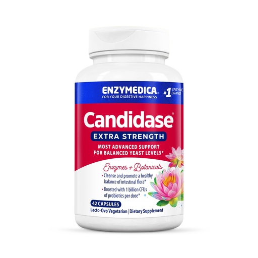 [BRSWIHA6C5YRAYI7] Enzymedica Candidase Extra Strength - Enzymes for Gentle Cleansing Support for Men & Women, Blended for Gut & Microbiome Health with Probiotics, Oregano, Thyme, & Clove Essential Oils - 42 Caps