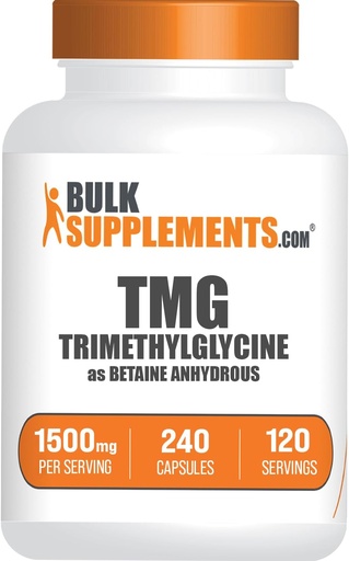 [BRSROAYPOAGR4EL3] BulkSupplements.com TMG Capsules - Betaine Anhidrus, TMG Supplement kimi Trimetilglycine - Gluten Free, 2 Təklif (1500mg), 240 Count (Paket 1)