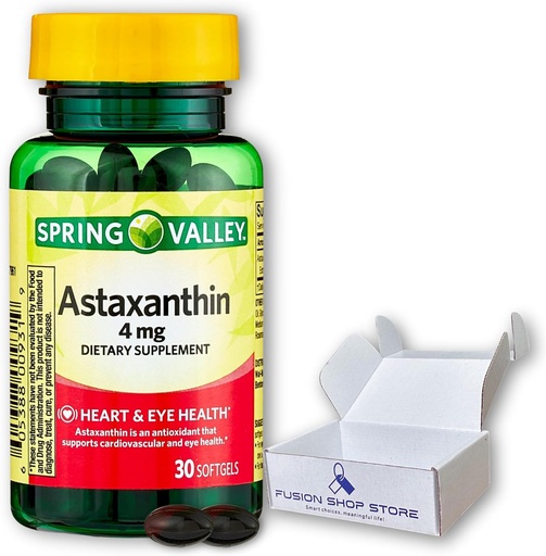 [BRSRAAQOBMCBU3L2] Astaxanthin 4 mg- 30 Count, (Pack of 1), Boxed by Fusion Shop Store