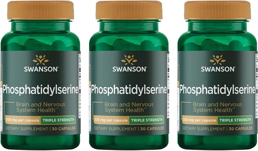 [BRSWGZIDOJYWCCDX] Swanson Phosphatidserine Memory Brain and Cognitive Health Support Phospholipid Triple-Strength Complex gehigarria 300 mg 30 kapsula (3 paketea)