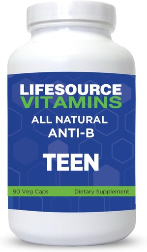 [BRSRAYA2OIBAOAYV] LifeSourceVitaminai Teen Parama - Anti- B - 90 Caps - Patentinė Formulė - LSV, 1 Count (Pack of 1)