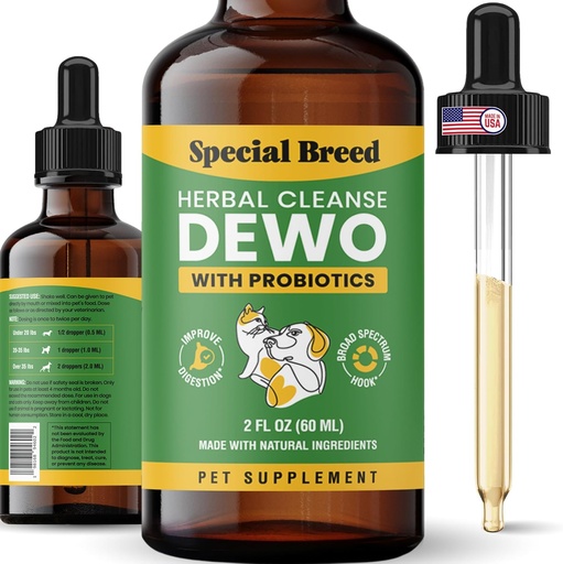 [BRSRA2YKPN7B63DV] Cats and Dogs Natural Broad Spectrum, with Probiotics, Homeopathic Support and Breeds, Made in The USA, 2oz