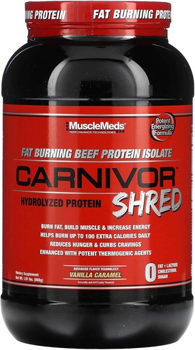 [BRSRMADRBEHWMYD5] Cơ bắp Carnivor Shed Fat Burn Hydrolized Beef Protein, 0 Locse, 0 Fat, Vanilla Caramel, 2 Pink, 28 phục vụ