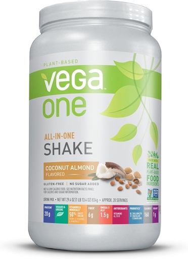 [BRSWKZI3BYHGEYD2] Vega One All-In-One Nutrition Shake Coconut Almond (20 Portionen) - Pflanzenbasiertes Veganproteinpulver, Non Dairy, Glutenfrei, Non GMO, 29.4 Unze (Pack von 1)