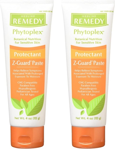 [BRSRMCQTBMPAMH33] Medline Remedy Phytoplex Z-Guard Skin Protectant Paste, 4 Ounce (Pack of 2)