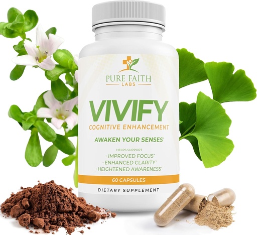 [BRSROCD4OVYQGHQ4] Vivify Brain Booster | Focus on Your Faith and Family | Boost Energy and Overall Health (1 Month Supply, 60ct)