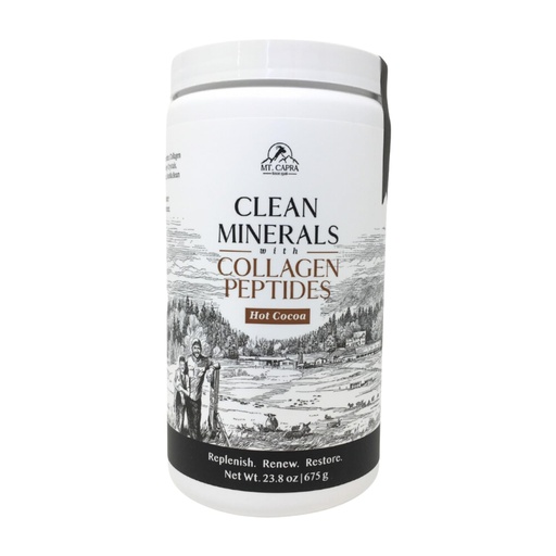 [BRSROZT5OAHA42AU] Mt. Capra Clean Minerals with Collagen Peptides | Healthy Hot Cocoa with Minerals from Goat Milk Whey and Grass-Fed Type I and III Collagen Peptides for 10 g Protein | 16 Servings - 23.8 oz