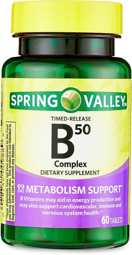 [BRSROAI2DN5GOHLO] B-50 Complex Timed-Release Tablets Dietary Supplement, 60 Count