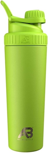 [BRSWYCQRCQFR42Y4] AeroBottle Cryo Shaker Cup, μονωμένο μπουκάλι νερού από ανοξείδωτο χάλυβα και αναδευτήρα πρωτεϊνών, αναμιγνύει την πρωτεΐνη και την προ προπόνηση με την τεχνολογία αναμικτήρα, καμία σφαίρα ή Wisk, 26oz, Eco Shock Green