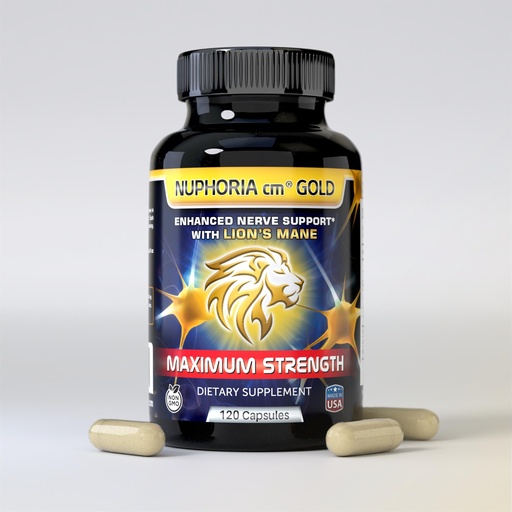 [BRSWYH3QA4BRUFDK] Nuphoria cm® Gold - Nerve Support Formula with R-Alpha Lipoic Acid and Premium B Vitamins - 30 Day Supply 120 Capsules