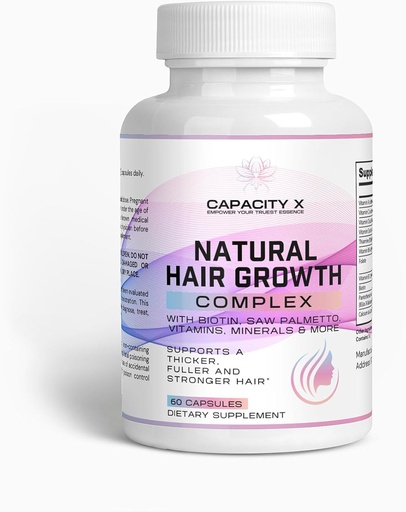 [BRSROHAOO4HWYDYU] Hår vitaminer för gallring hår Kvinnor, hårväxt komplex, med Biotin, Saw Palmetto, vitaminer, mineraler och mer, stöder en tjockare, fylligare och starkare hår. Hjälper till att bekämpa kvinnlig hårförtunning