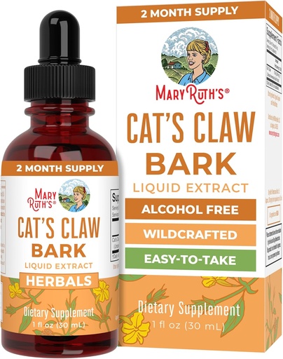 [BRSWYZQYPMFWM3LX] MaryRuth Organics Cat's Claw Herbal Liquid Drops | 2 Month Supply | Unflavored Cats Claw Tincture | Uncaria tomentosa | Non-GMO Project Verified | Vegan | Gluten Free | Sugar Free | 1 Fl Oz