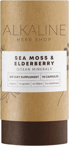 [BRSRMZITB4CAG3D5] Alkaline Herb Store Sea Moss and Elderberry Supplement 90 Capsules