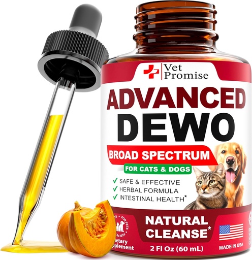 [BRSRA2QBBMPAKEYY] Natural Cat & Dog Intestinal Defense - Herbal Broad Spectrum Cleanser - Helps Remove Parasites & Toxins - Liquid Medication Supplement for Puppies & Kittens – UTI Support - Made in USA