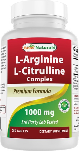 [BRSWIHL4AZ6WKFA5] Best Naturals L-Arginine L-Citruline Complex Tablets, 250 Count