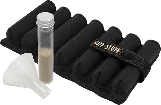 [BRSWIFQBBUIBUDDY] Supp Stuff Powder Supplement Organizer and Travel Case with 7 Powder Tubes and Transport Funnel Included, Portable Protein Powder Supplement Container by Medcenter