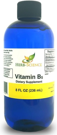 [BRSRAYYDOQBQ4GTO] Liquid Vitamin B5 – 192 Servings – High Absorption Pantothenic Acid for Energy, Mood & Nerve Support – Vegan Non-GMO Alcohol Free – Better Than Capsules or Pills – 8 Fl Oz