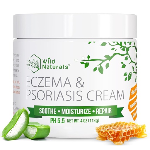 [BRSWIGQPA4JWODD2] Wild Naturals Eczema & Psoriasis Cream for Dry, Itchy Skin – Eczema Relief for Adults & Kids – Moisturizing Psoriasis Cream with Manuka Honey