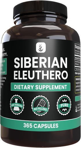 [BRSRMCYCCMBRUYDD] (原始内容存档于2018-12-03) (英语). Siberian Eleuthero, always pure, no Additives or fillers, Lab Verifed (365 Counter (Pack of 1)).