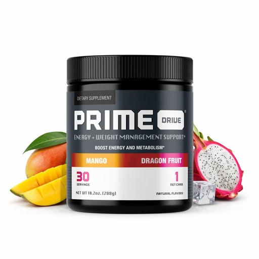 [BRSWECATDF6A22DV] Prime Drive Energy Strawberry Melon Pre Workout Energy Drink Powder, Provides Extreme Energy, Focus and Intensity, Boosts Metabolism 10.2oz (30 Servings)