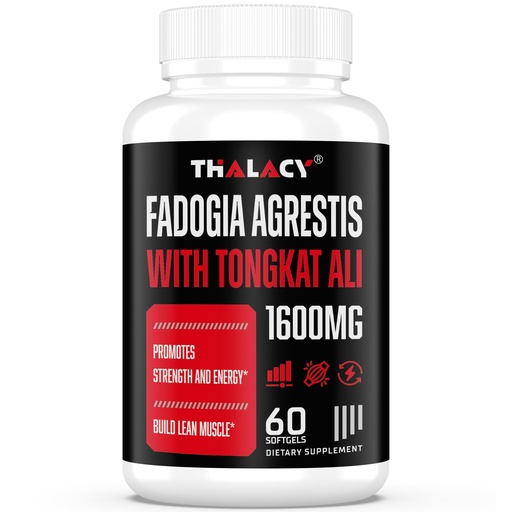 [BRSRMZYOPMFAO2TL] 1600mg Fadogia Agrestis Tongkat Ali Supplement, Fadogia Agrestis Extract for Men with Ashwagandha - Maximum Strength, 60 Softgels