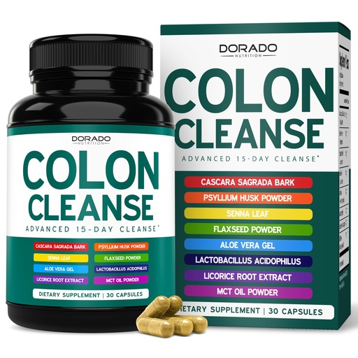 [BRSRAFTYBACAMHQ7] Colon Cleanse & Detox 15 Day Gut Cleanse (30 Count) Intestinal Cleanse Pills & Probiotic for Gentle Laxative & Bowel Relief for Stomach Bloating - Third Party Tested, Vegan, Non-GMO - Made in USA