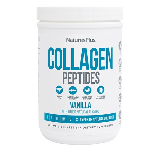 [BRSRMH35DF4BMFDO] NaturesPlus Collagen Peptides, Vanilla - 0.8 lb Powder - Hair, Skin, Nail & Joint Health, Immune System Support - Non-GMO, Gluten Free - 14 Servings