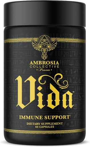 [BRSW2BQOPN5BOEIZ] Ambrosia Vida Immunity Support, Elderberry, Vitamin C, Vitamin D and Zinc Supplement, Immune System Booster (60 Capsules)