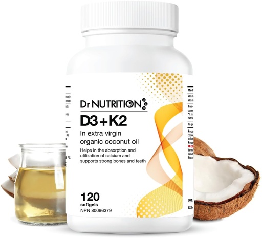[BRSWYCQFCUHBG3DL] Vitamin D3 + K2 in Organic Coconut Oil, Vitamin K2 MK7 + D3 (1000IU), Rapid Bone and Heart Health Formula, Helps Absorb and Utilize Calcium, Supports Immunity, Improves Mood - 120 Softgels