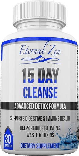 [BRSWGYYFBF4GKYA3] Eternal Zen 15 Day Colon Cleanser Detox with Extra Strength Herbs, Senna is a Fast Acting Natural Laxative for Constipation Relief - Whole Body Cleanse - 30 Capsules