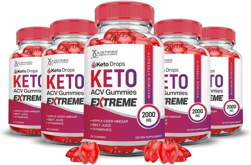 [BRSROA32BV5G2YLB] Justified Laboratories (5 Pack Keto Drops Keto ACV Gummies Extreme 2000MG Keto Drops Keto Gummies Advanced Formula Apple Cider Vinegar with Pomegranate Beet Juice Powder B12 Vegan Non GMO 300 Gummys