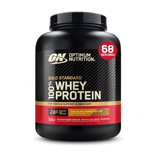 [BRSWGFQDB54AIE3Z] Optimum Nutrition Gold Standard 100% Whey Protein Powder, Chocolate Peanut Butter, 5 Pound (Packaging May Vary)