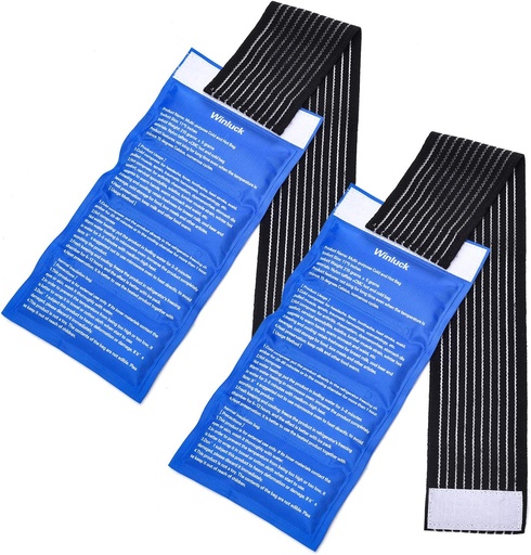 [BRSWGGIRDN4AK3LG] Gel Ice Cold Packs - (2-Piece Set) Soft Reusable Cold/Hot Compress, Provides Alleviate Joint and Muscle Pain. Flexible Therapy from Injuries - Shoulder, Back, Knee, Neck, Ankle & More.